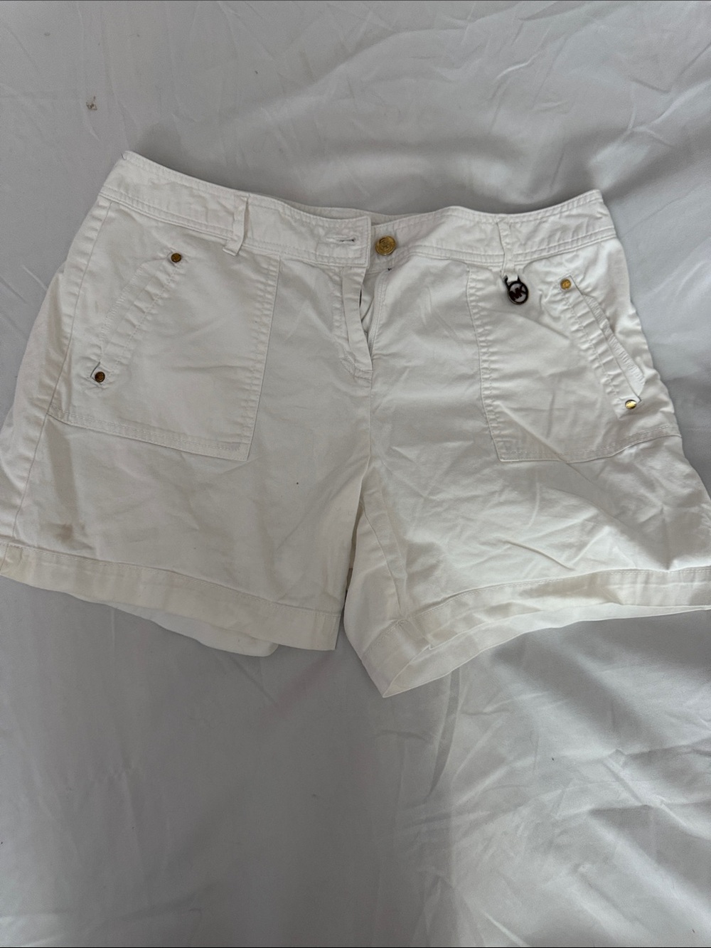 Michael Kors White Cotton Shorts size 10